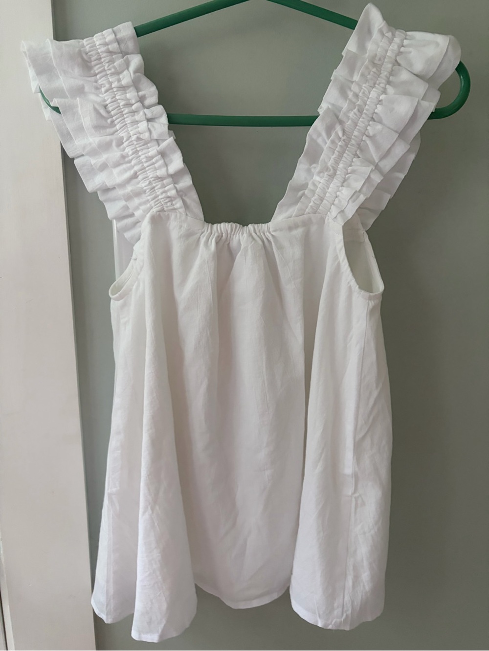 NEW Piyama Nicolette White Ruffle Strap Top XS white washed cotton - Picture 3 of 9